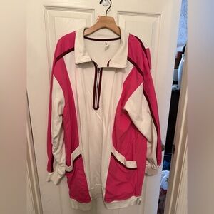 Anthropologie Pink and White Athletics Dress